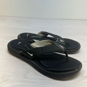 Nike Comfort Size 9 Footbed Flip Flops Black White Thong Sandals 354925-011